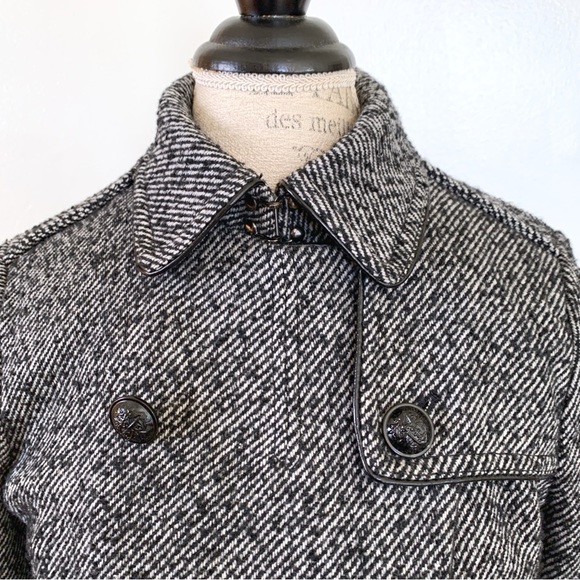 Banana Republic Herring Bone Trench Pea Coat - Picture 6 of 12